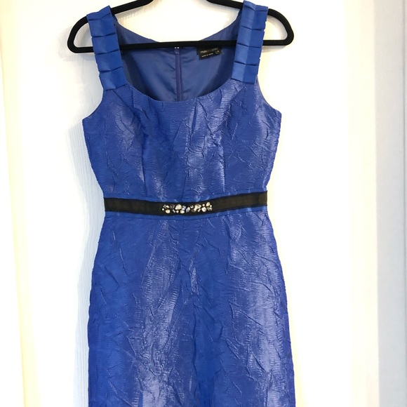Royal blue dress with rhinestone belt - Picture 2 of 4